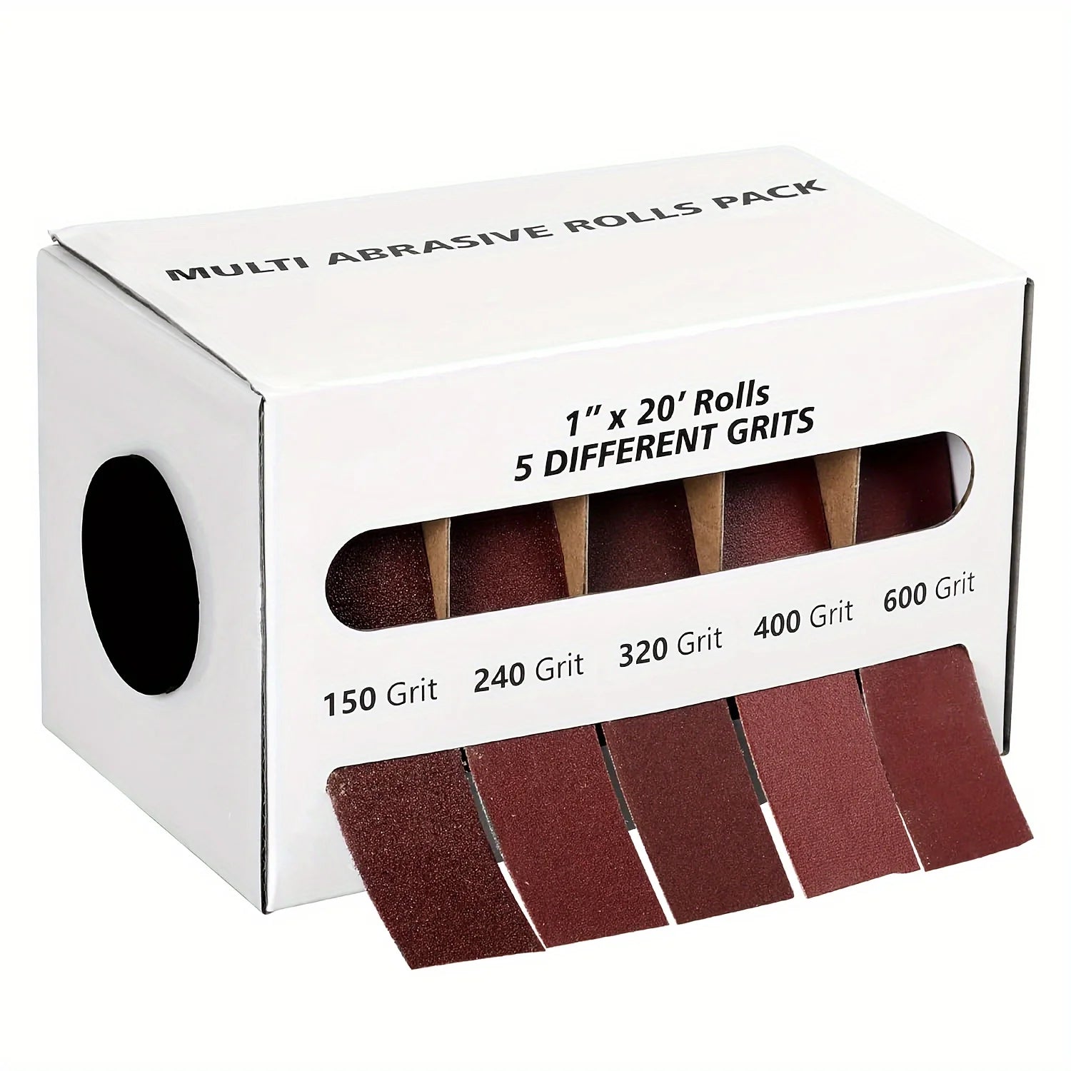 Diamond Cloth Rolls, 80/150/240/320/400/600 Grit Sandpaper Rolls, Metal Emery Cloth with Dispenser, Alumina Sandpaper Qme 5roll