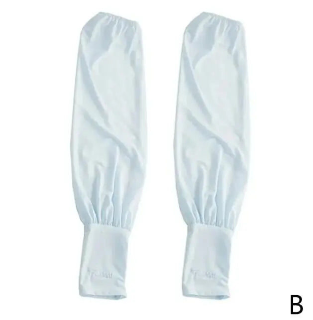 Summer Loose Sunscreen Driving Ice Silk Sleeve Female Long Length UV Protection Arm Arm Glove Sleeves Super Soft Breathable Qme Blue