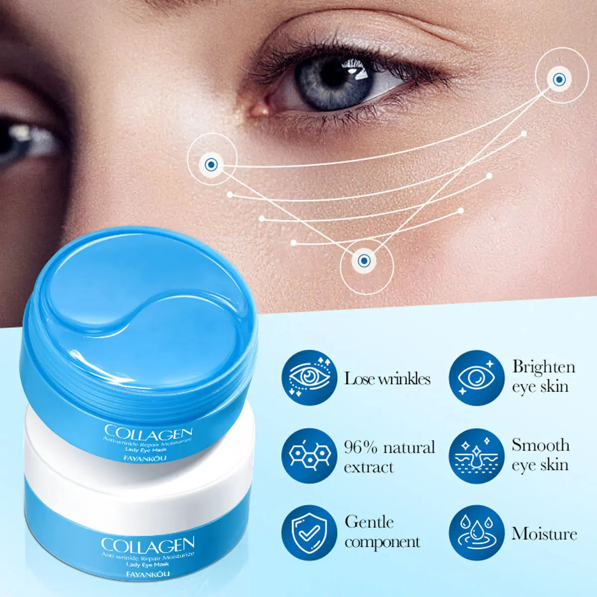 Collagen Eye Mask Anti-wrinkle Skincare Making Skin Appear Younger Qme