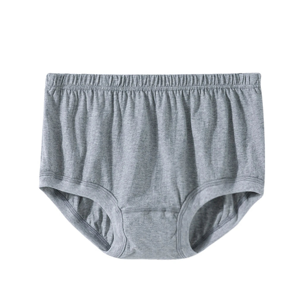 Men's Cotton Solid Color Loose Fit Elastic High Waisted Shorts Basic Casual Breathable Briefs Soft Comfy Underwear Qme Gray XXL