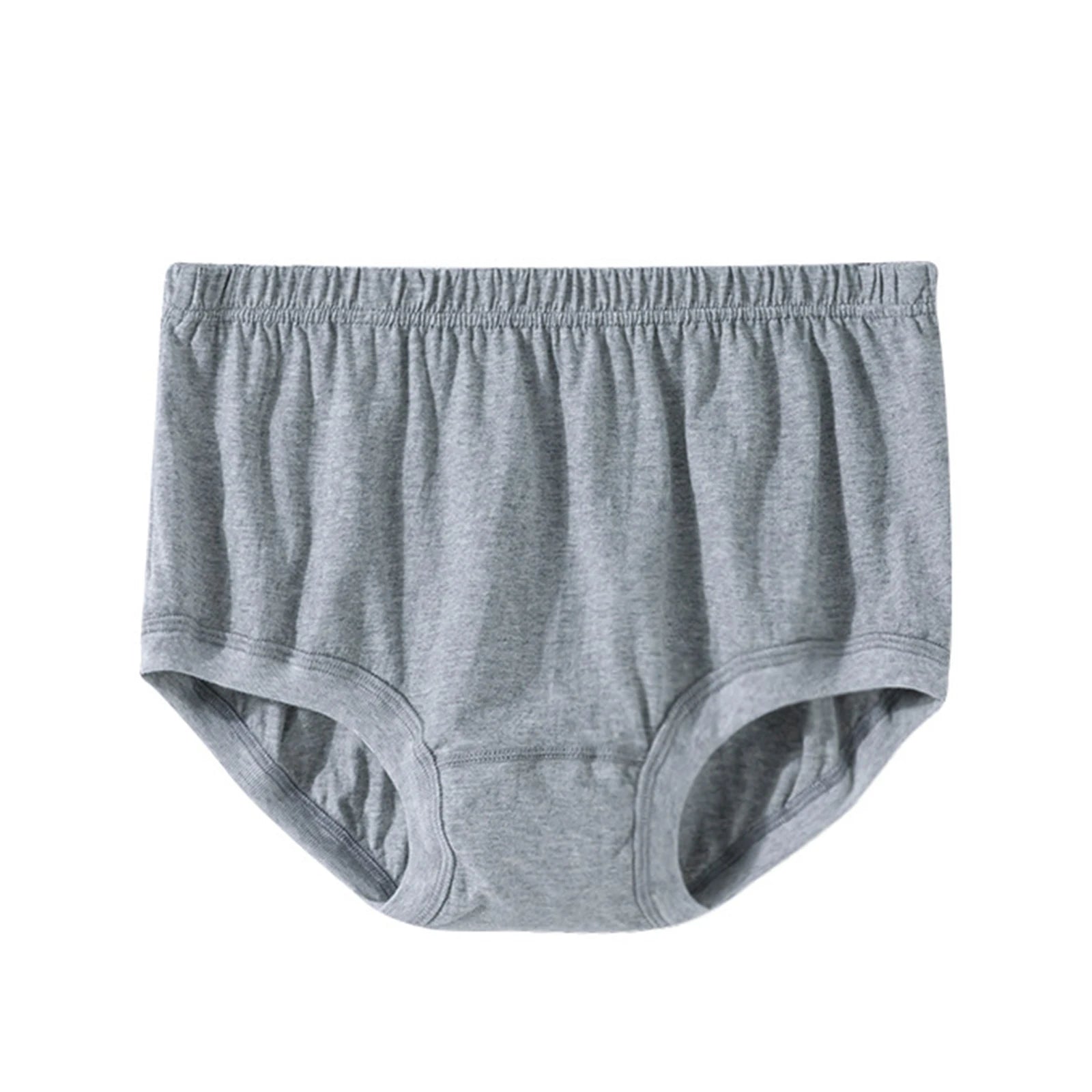Men's Cotton Solid Color Loose Fit Elastic High Waisted Shorts Basic Casual Breathable Briefs Soft Comfy Underwear Qme Gray XXL