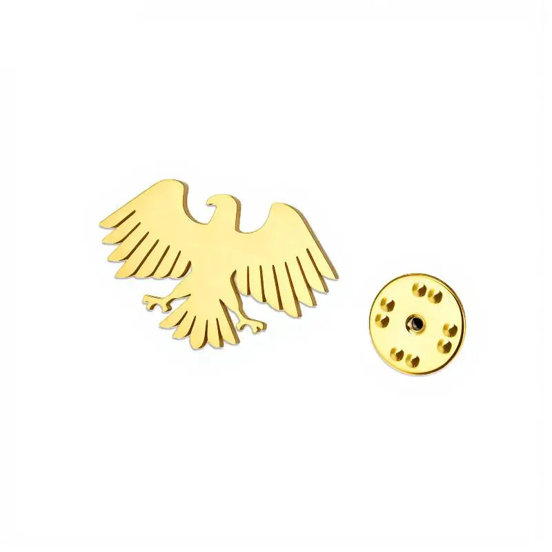 Stainless Steel Hummingbird Eagle Hawk Metal Brooch Animal Lapel Pins For Men Women Syrian National Emblem Badges Jewelry Gift Qme A2