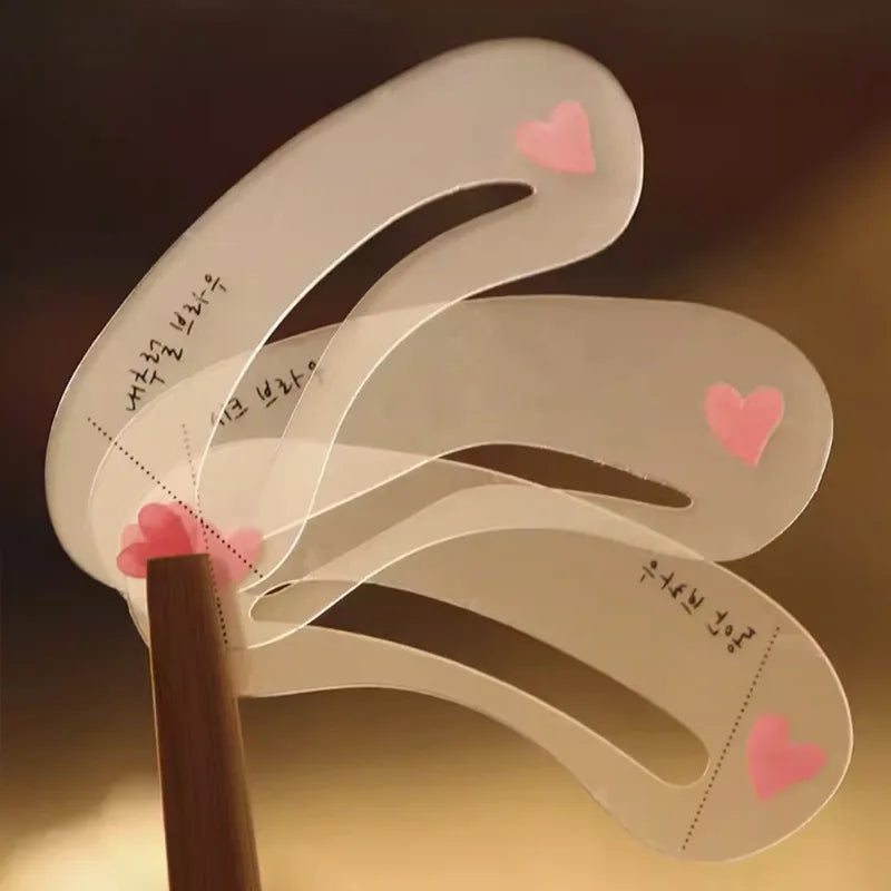 Eye Brow Razor Eye Brow Trimmer Eyebrow Clipper Comb 6 Pcs Eyebrow Design Template Reusable Eyebrows Stencils Make-Up Templates Qme
