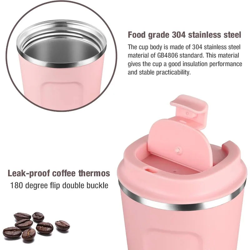 Stainless Steel Travel Coffee Mug Leak Proof Thermal Cup Vacuum Qme
