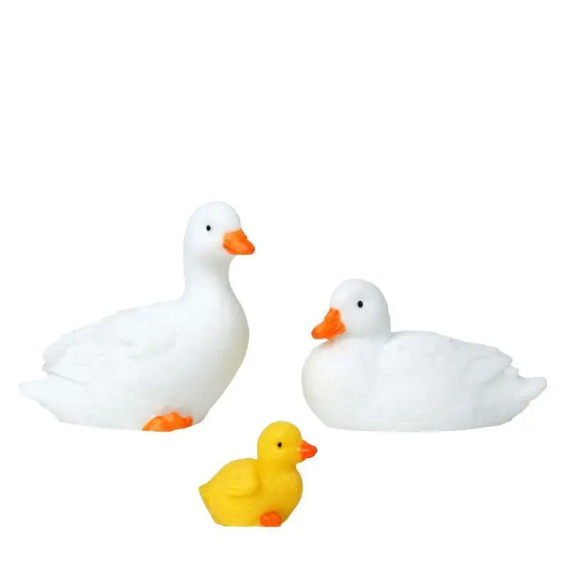 4Pcs Duck Resin Small Ornament Duck Family Crafts Figurines Gardening Decoration Flowing Water Ornament Garden Micro Landscape Qme