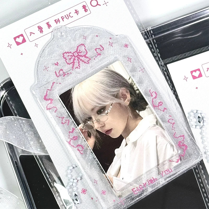 Pixel Kpop Photocard Holder ID Badge Student Bus Card Protective Qme