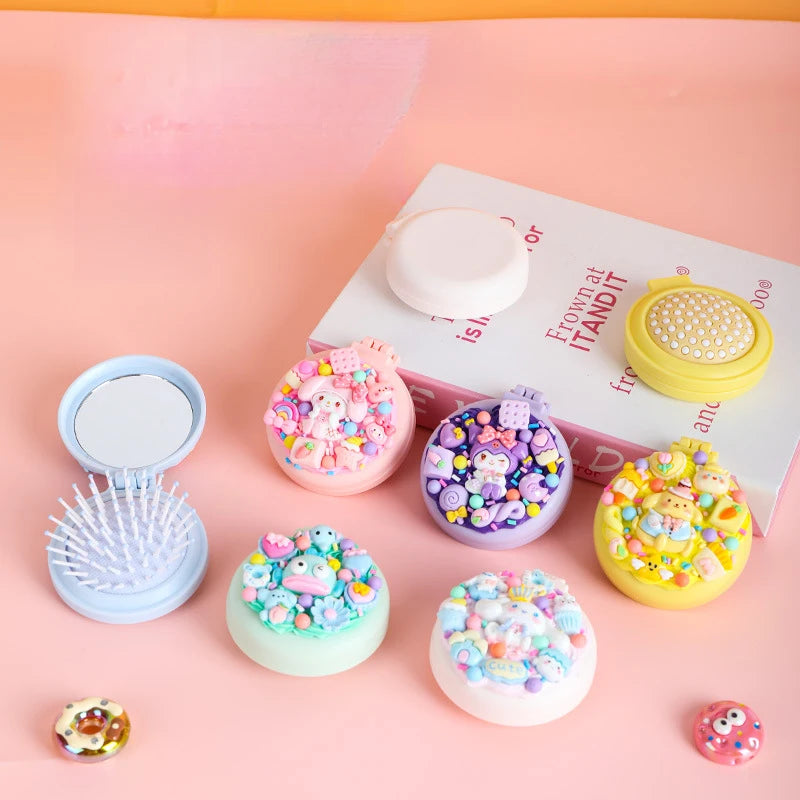 Hello Kitty Kuromi DIY Cream-colored Air-cushion Comb Materials Qme