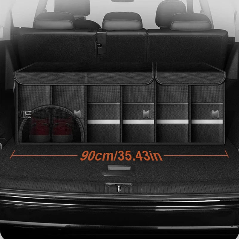 SEAMETAL Foldable Trunk Storage Box Waterproof Oxford Cloth 110L Large-Capacity Car Organizer for Camping/Fishing Easy to Carry Qme