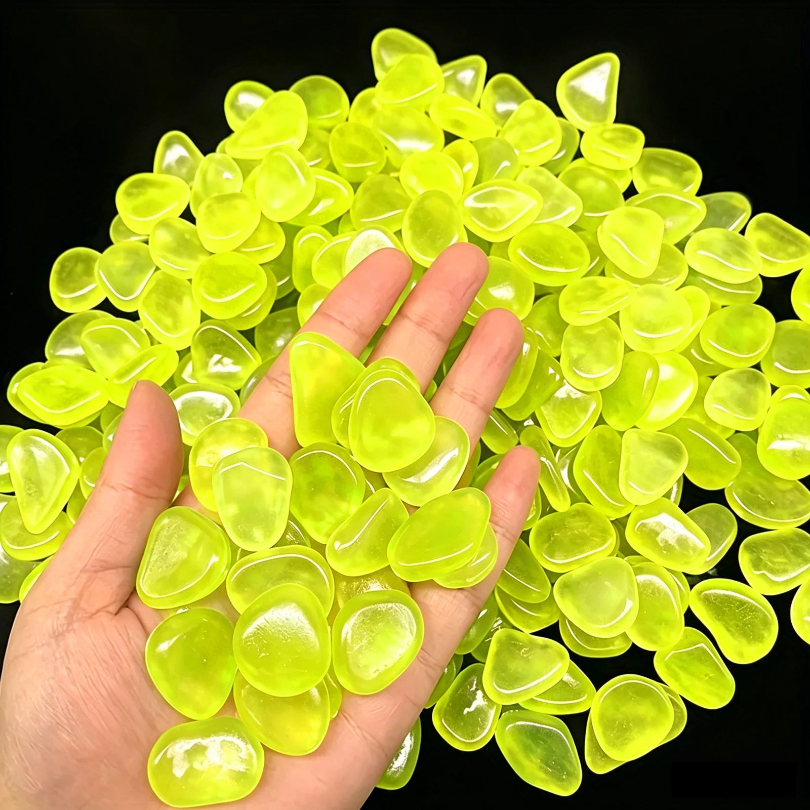 200-1000 Pcs Luminous Rock Stone Luminous Dark Garden Pebbles for Sidewalk Fish Tank Decoration, Aquariums, Fish Tanks Loom Qme Yellow 200PCS