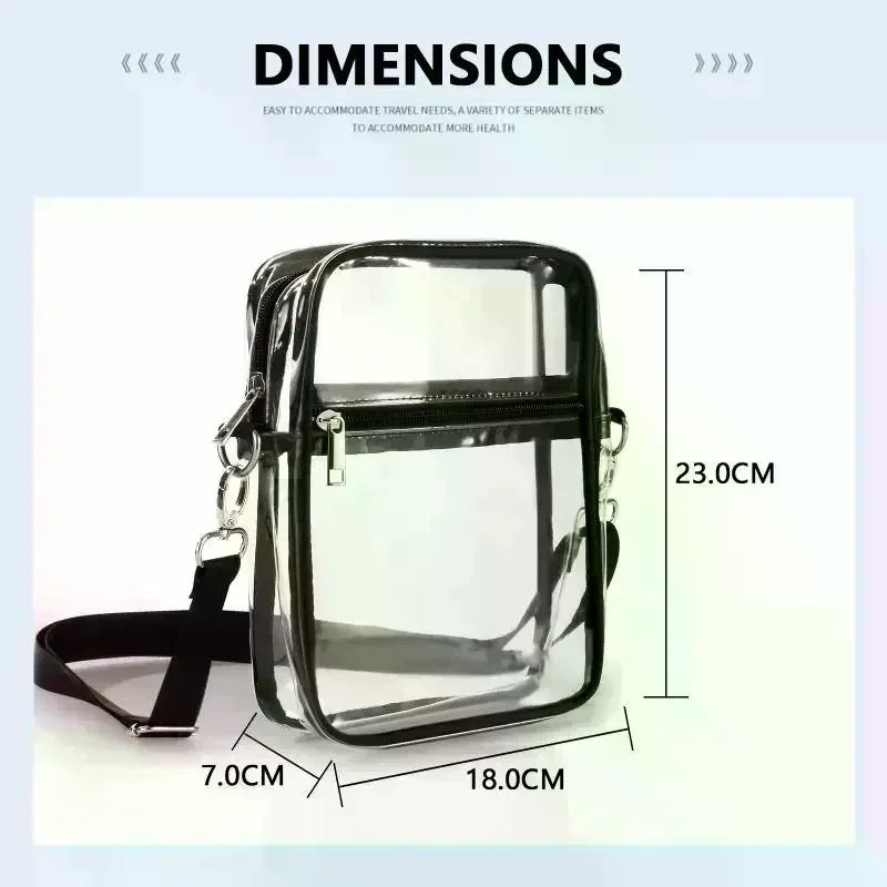 Clear Bags For Women Lightweight PVC Zippered Stadium Approved Bag For Concert Travel Events Everyday Qme