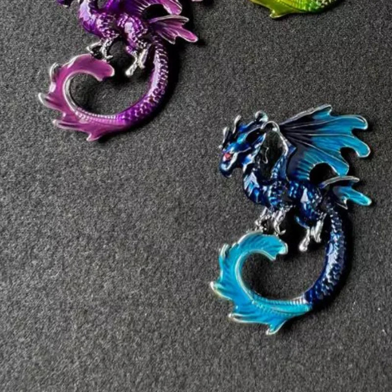 Vintage Enamel Dragon Brooch Hypoallergenic Durable Fashion Jewelry for Daily Wear Cosplay Anniversary Gift for Her Qme