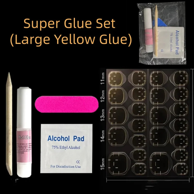 Reusable Nail Jelly Adhesive Tabs False Nail Glue Sticker Kit Press On Nail Application Tools Set DIY for Artificial Nails Qme 1pcs 8