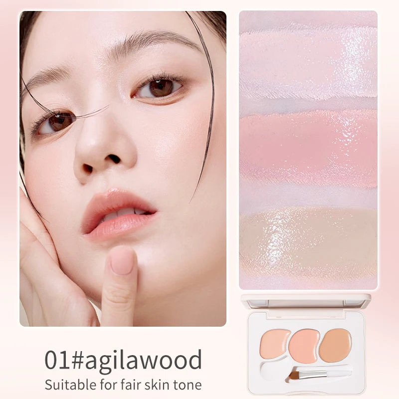 Three color concealer, waterproof concealer, perfect concealer effect, professional makeup concealer Qme 01