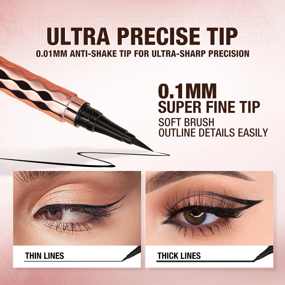 O TWO Eyeliner Pencil Liquid Eye Liner Waterproof Smudge Proof Quick Qme