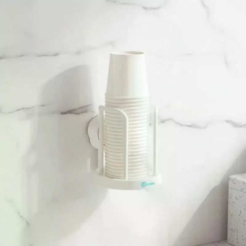 Household Disposable Paper Cup Holder Suction Wall Mount Desktop Qme