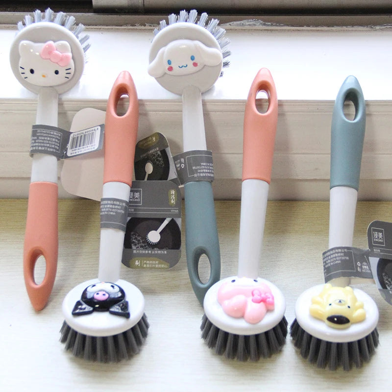 Hello Kitty Personalized Cartoon Cleaning Brush Cute Multifunctional Brush Pot and Dish Brush Qme