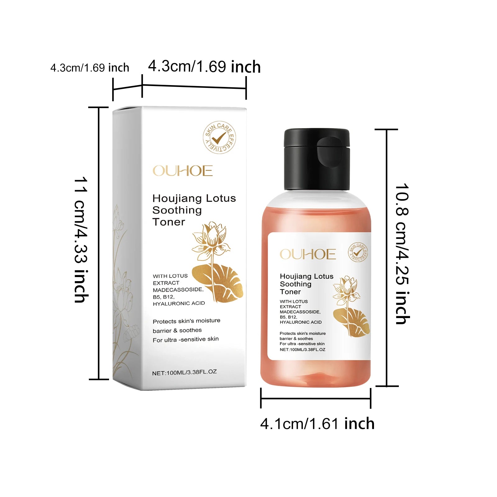 Lotus Facial Toner Soothing Moisturizing Smoothing Brightening Firming Skin Care for Sensitive Skin Pore Refining Essence Toner Qme