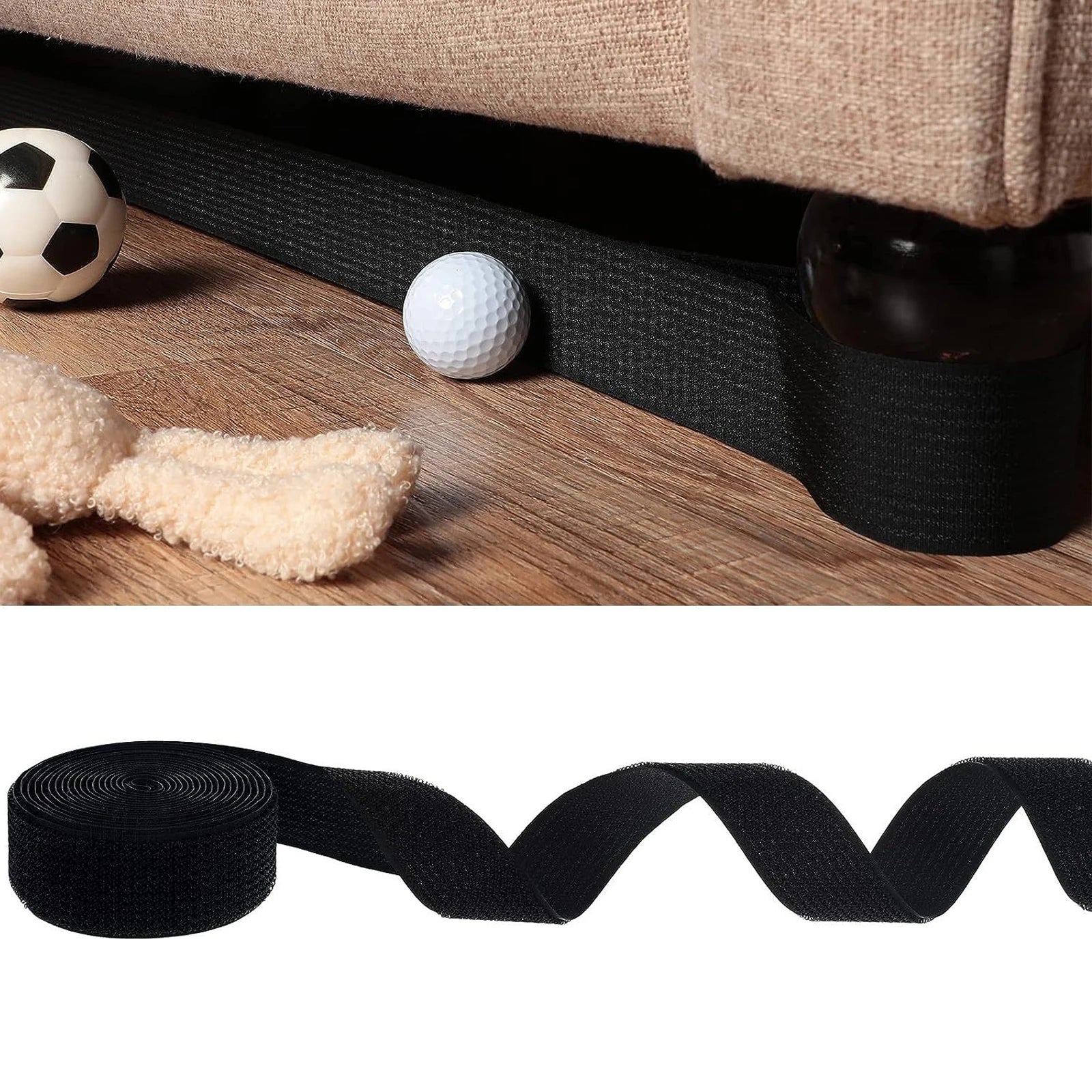 Home Under Couch Blocker Dustproof Adhesive Strap Under Couch Blocker Adjustable Multifunction Edge Baffle Fixed Strap Qme A