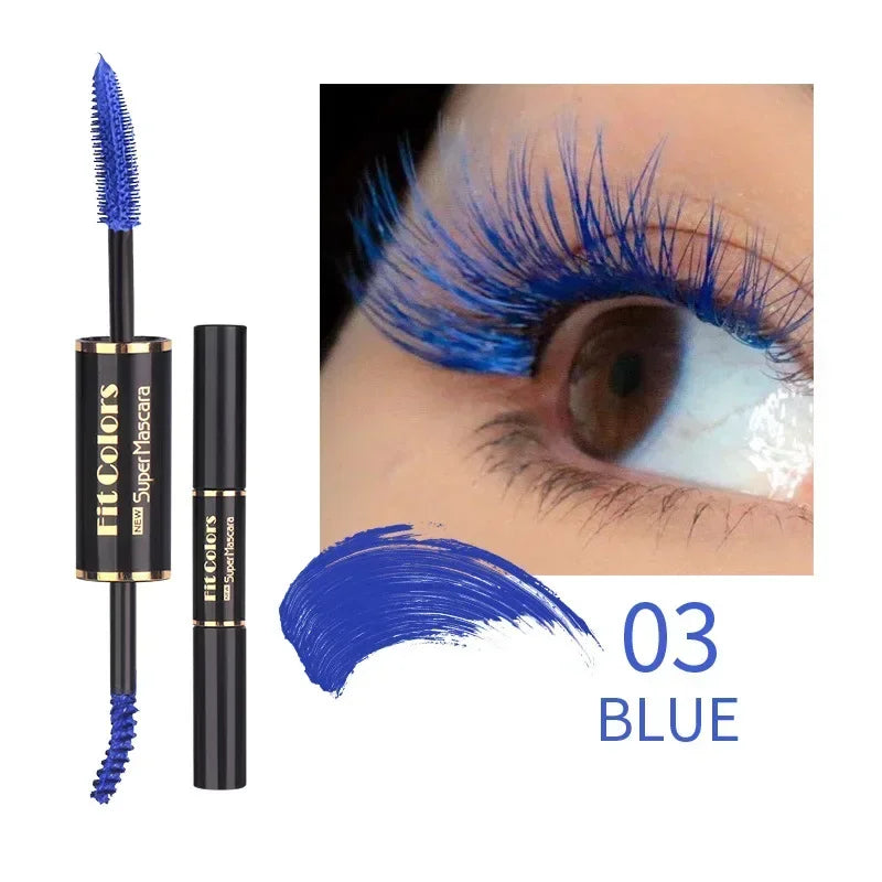 Double Head Colorful Mascara Waterproof Eyelashes Extension Thick Curling Quick Dry Long-lasting Blue Purple White Mascara Qme 03