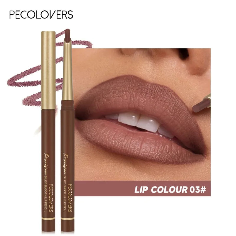 Inclined Tube Brown Tube Lip Liner, Multi-color Lipstick Pen, Depicting Lip Contours, Charming Lips, Lip Cosmetics Qme 03