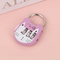 Cute Cat Code Number Lock Anti-theft Strength Accurate Mini Luggage Qme A4 Purple