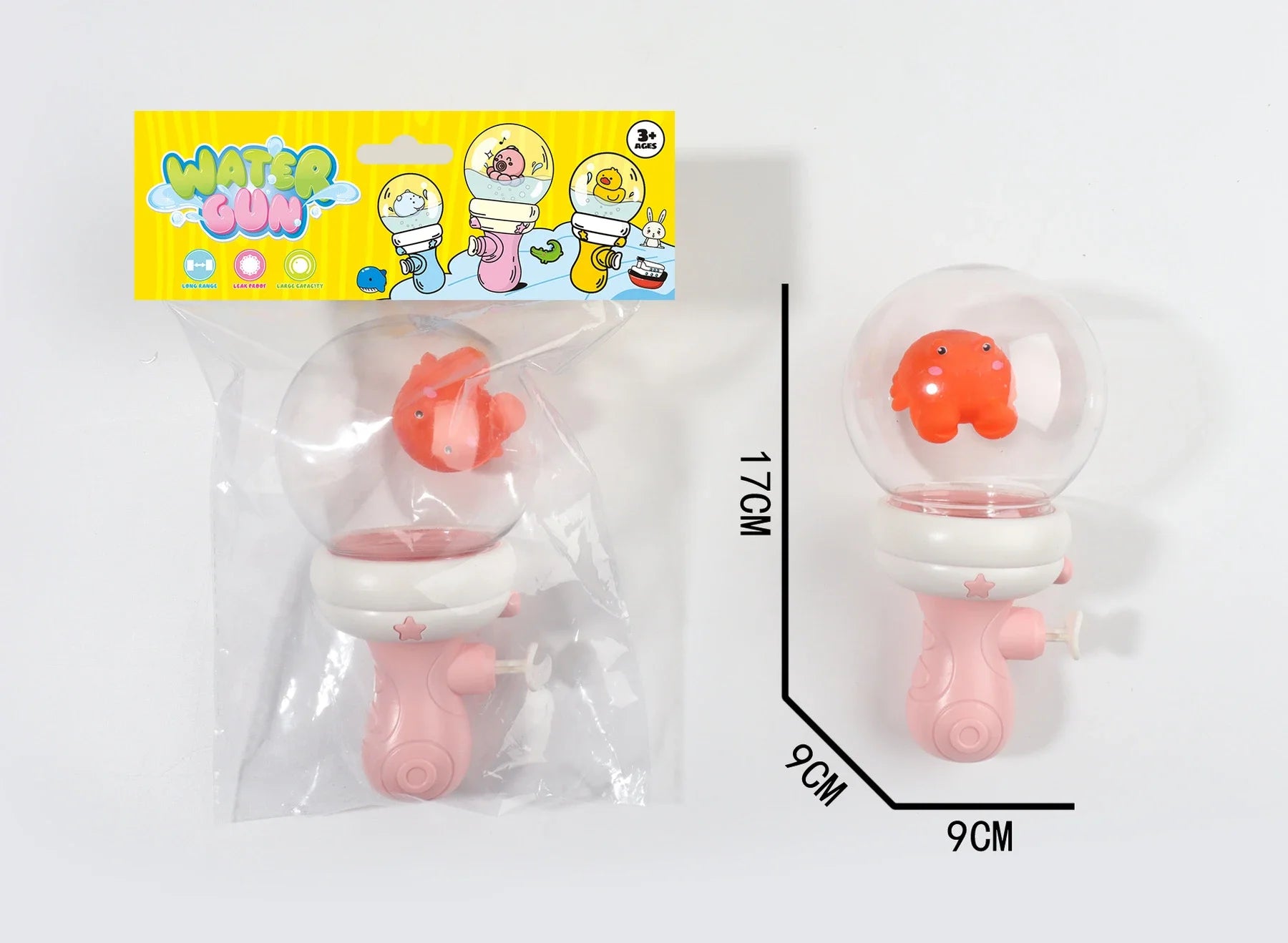 Animal Water Gun with Light for Kids Water Blaster Squirt Guns Pump Toddler Bath Toy for Summer Swimming Pool Beach Outdoor Qme crab