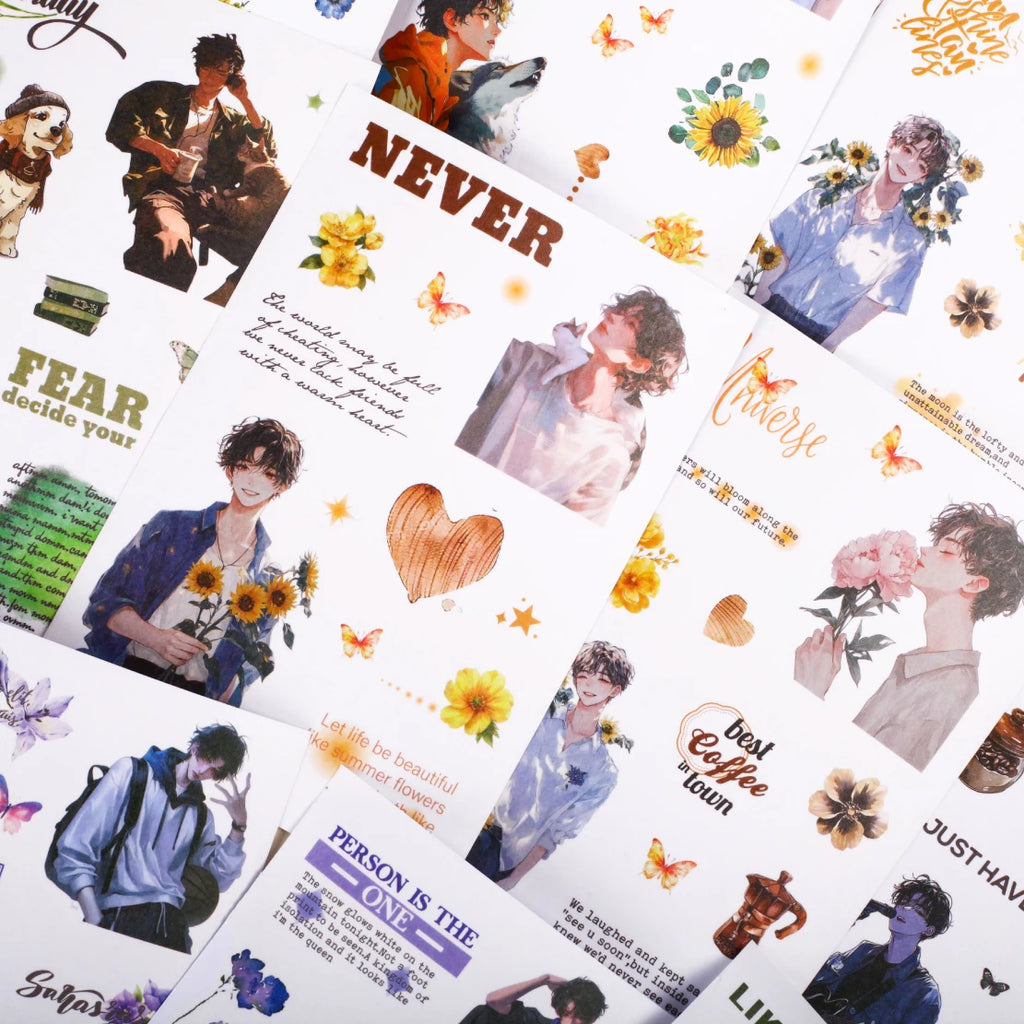 10 pcs Mu Guang Confession Series Cut Film Sticker Book Y2K Sticker Journal Handbook Scrapbooking Kawaii Decoration Sticker Gift Qme