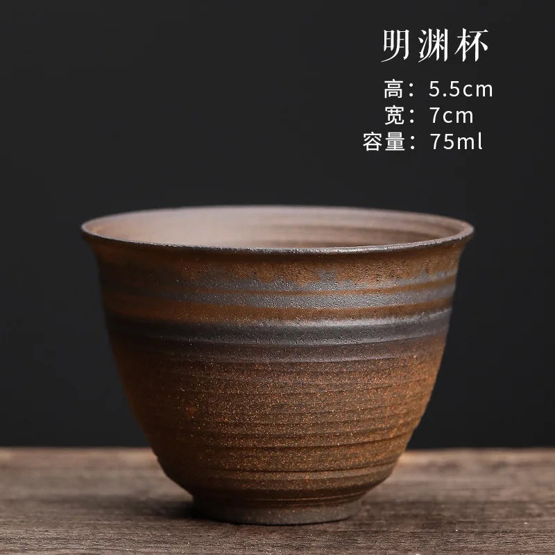 Handmade Coarse Pottery Master Cup Vintage Kiln-changed Tea Tasting Qme <200ml 75ml