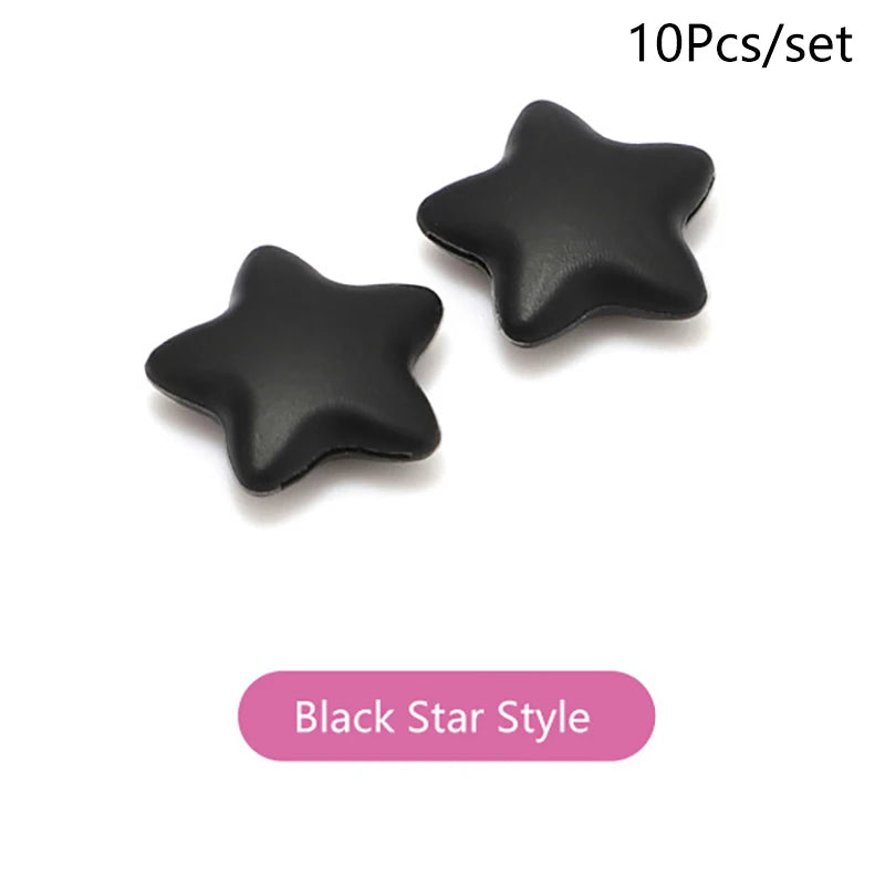 5 Pairs Anti Slip Ear Hook Silicone Star Moon Eyeglass Eyewear Qme Star Black