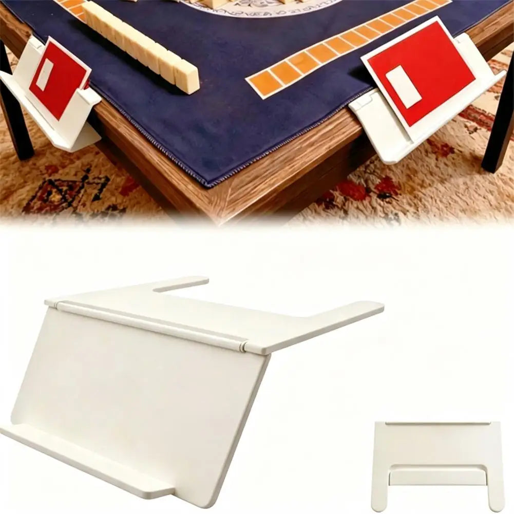 Mahjong Card Holder Table Space-saving Board Games Under Mat Slide Qme White