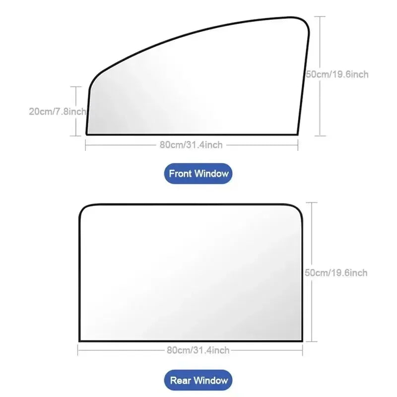 2Pcs Car Side Window Sun Shade Magnet Privacy Curtains UV Reflection Anti Glare UV Block Sunshade for Front/Back Window Qme