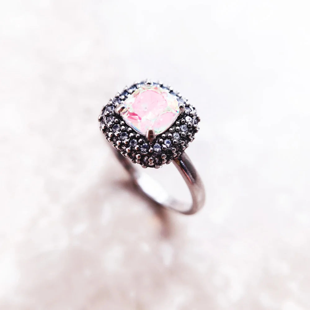 Ring Iridescent,Fine Jewerly For Women,2022 Spring Brand New Classic Vintage Gift In 925 Sterling Silver Qme