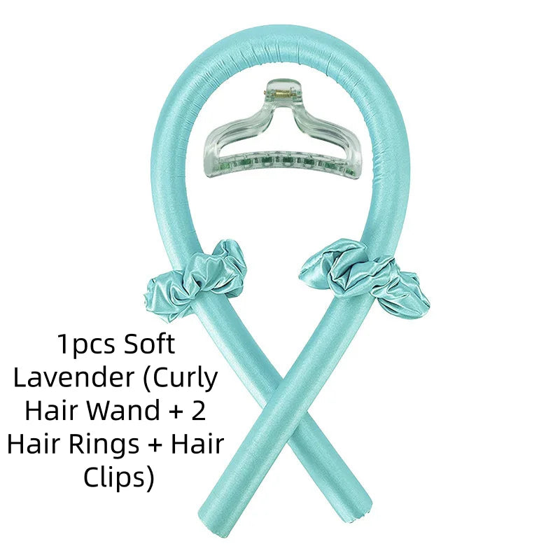 1/3/5pcs mix Woman Foam Heatless Curling Rod Headband Make Hair Soft Shiny Hair Curler Iron Hairdressing Big Wave Curling Qme 1pcs Soft blue