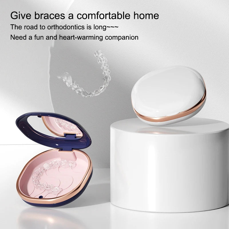 Braces Case Dental Retainer Box Magnetic Aligner Mouth Guard Qme