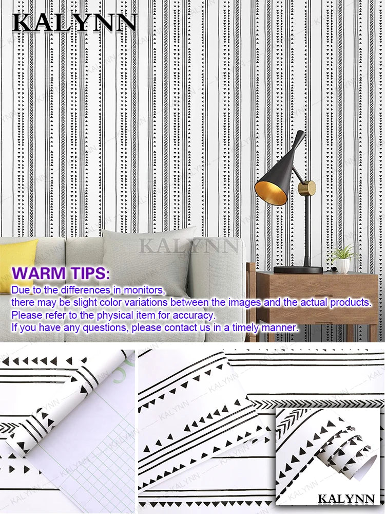 Peel Stick Wallpaper Abstract Self Adhesive Contact Paper Wooden Qme Triangle tassel 9.8FTx17in(3mx45cm)