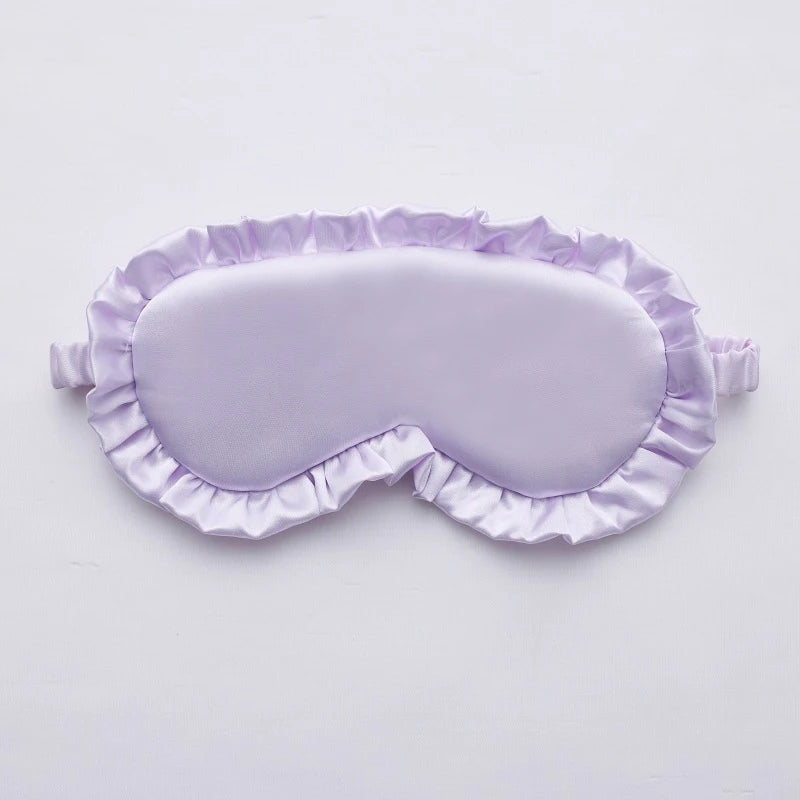 Silk Ruffle Sleep Eye Mask Protection Travel Soft Sleeping Shading Qme PP