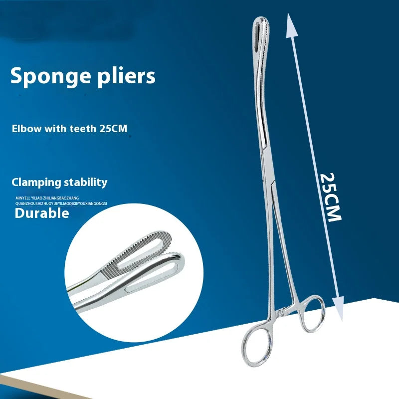 Sponge Forceps Gynecologic Oval Ring Cervical Cupping Tongs Straight Qme j