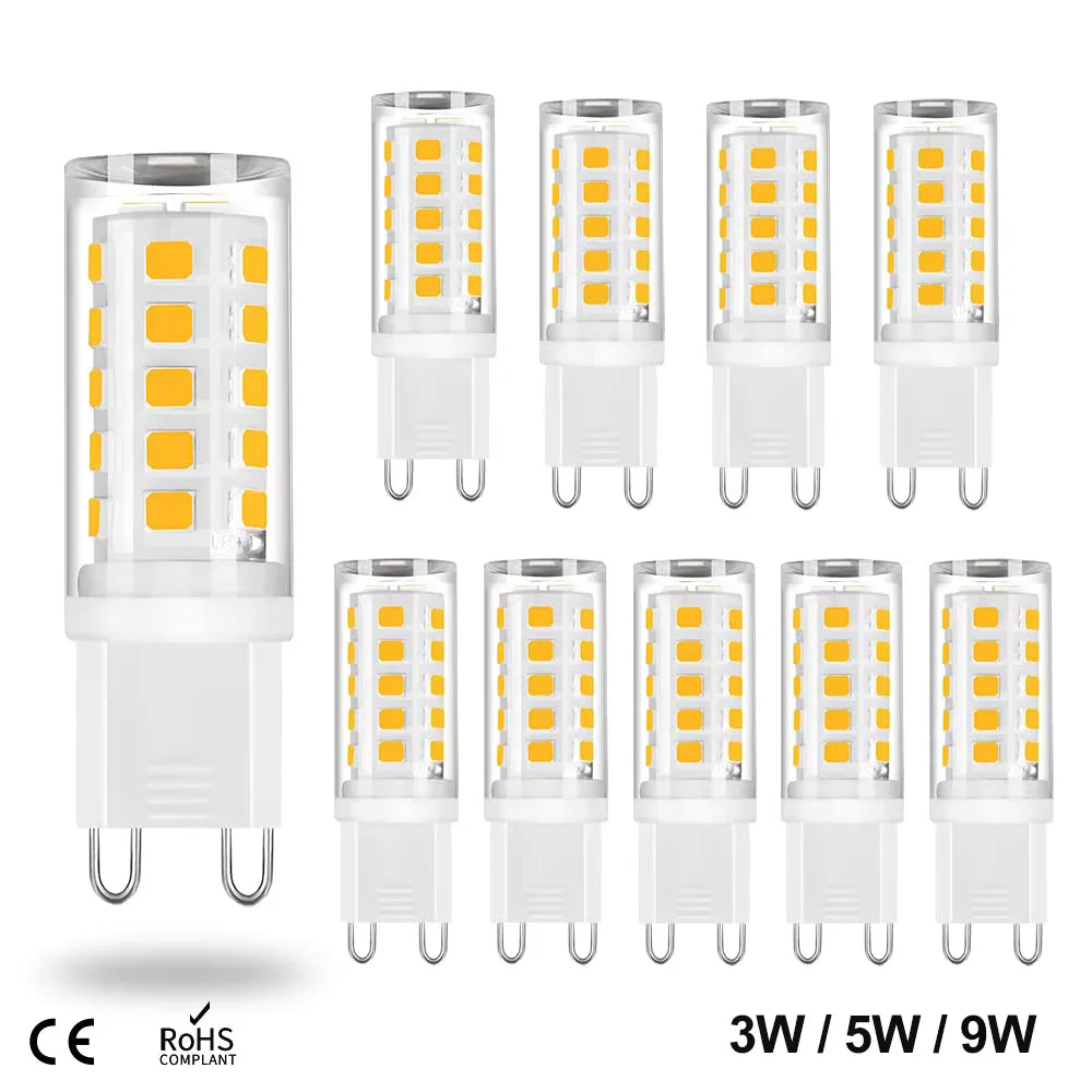 10Pcs G9 LED Bulb 5W 220V G9 LED Lamp SMD2835 G9 LED Corn Light Warm/Cold White Spotlight Replace 30W 50W 80W Halogen Light Qme