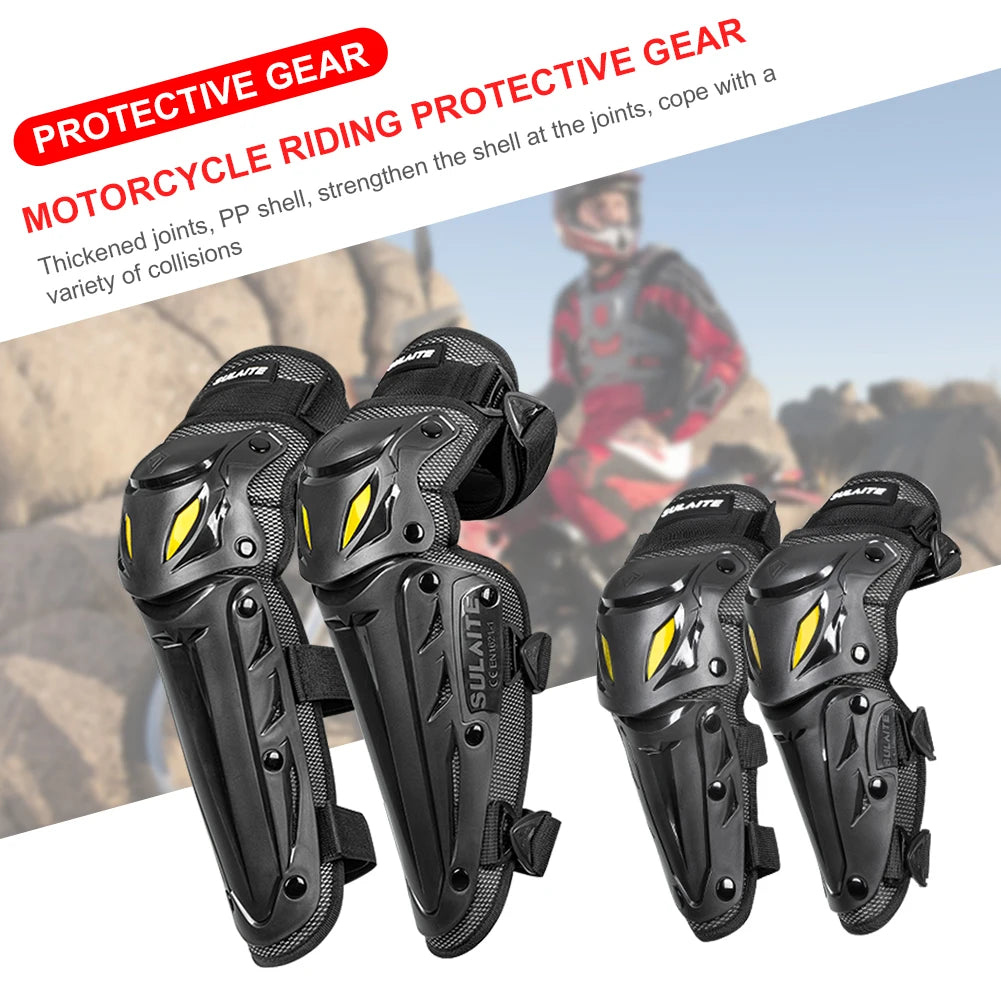 Racing Knee Pads Breathable Off-Road Knee Protector PP Motorbike Knee Guard Motorcycle Elbow Protector for MTB Riding Off-Road Qme