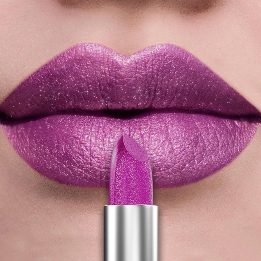 21Colors Bold Intense Glitter Shiny Metallic Lipstick Pearlescent Lip Qme 113