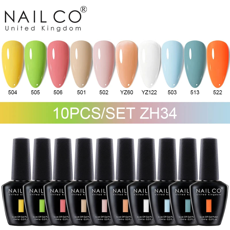 NAILCO Jelly Macarone Gel Polish Nail Art All Manicure Semi-permanent Qme NC-10H-ZH34