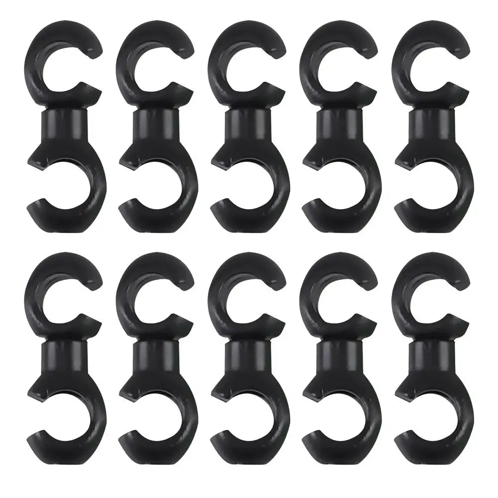 10Pcs/Set S Buckle Bike Brake Derailleur Shift Clips Buckle Cable Line Tube Rotatable MTB Brake Line Clip Ring Clasp Qme Black