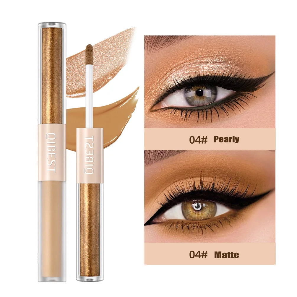 2 In 1 Stick Pearly Matte Eyeshadow Cream Smooth Nude Eye Makeup Liquid Contour Shadow Stick Waterproof Shimmer High Light Pen Qme 04