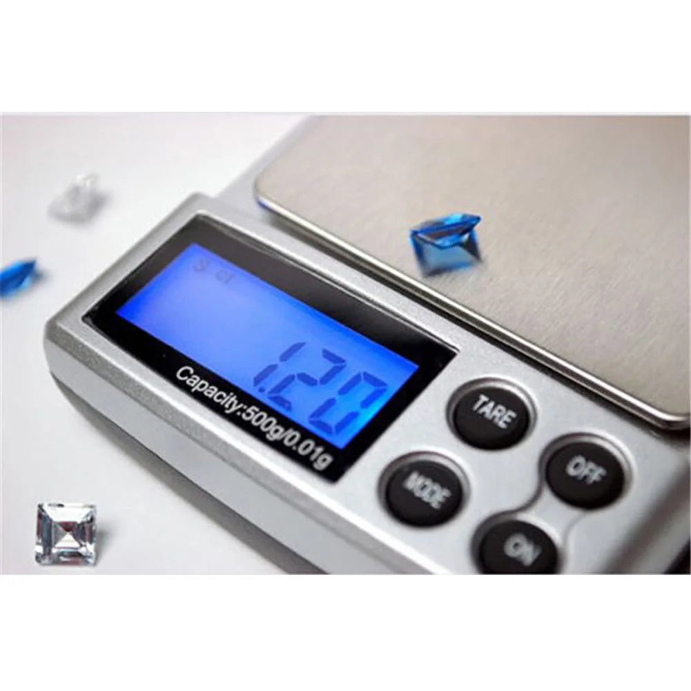 500gx0.01g Gold Silver Jewelry Scale High Precision Kitchen Scales Electronic Scales for Jewelry/Gemstones/Precious Metals/Coins Qme