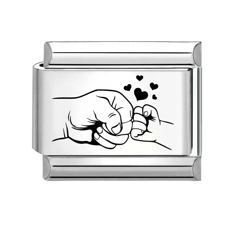 Wholesale 2026 Women Men Girls Best Dad Charm Italian Link Fit 9mm Bracelet Stainless Steel DIY Making Jewelry Gift Dropshipping Qme Style 16