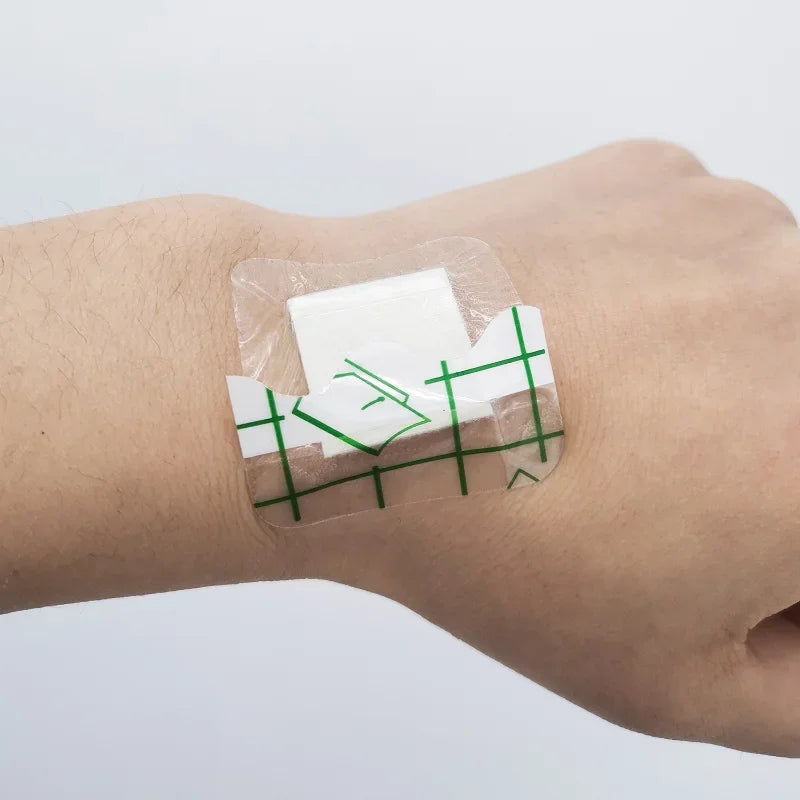 Square Shaped Waterproof Wound Dressing Plaster Bandages Skin Patch Transparent PU Band Aid Medical Strips Qme
