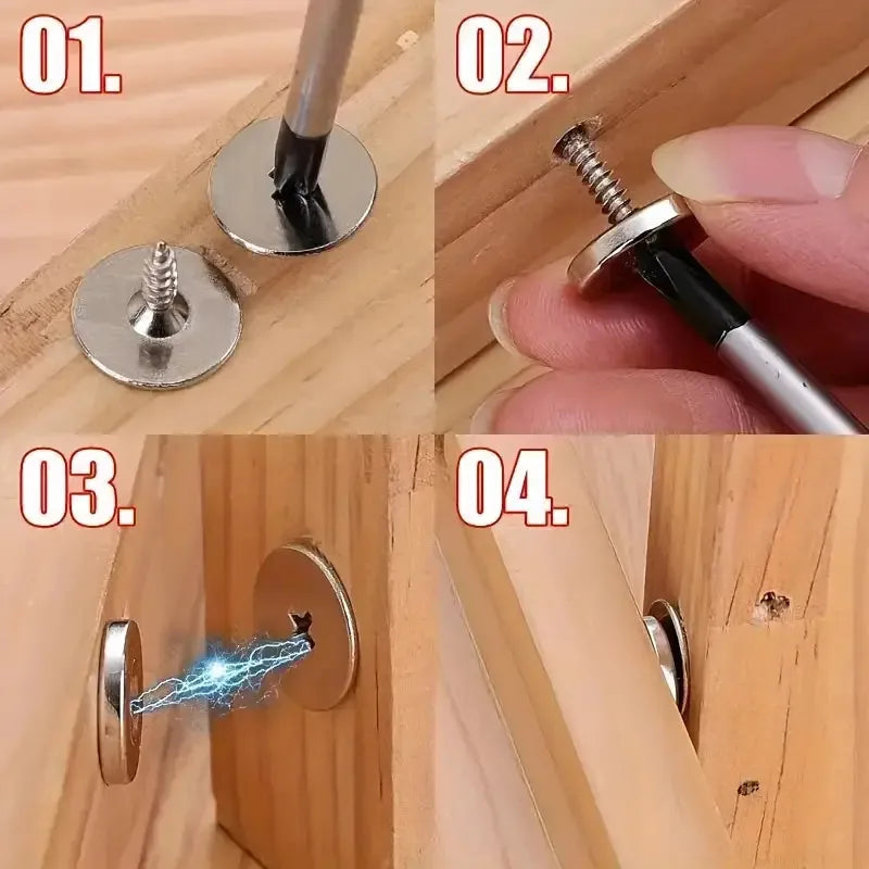 3sets Cabinet Magnetic Buckle, Door Latch, Cabinet Door Lock, Magnetic Closure For Cabinet Doors And Drawers Qme