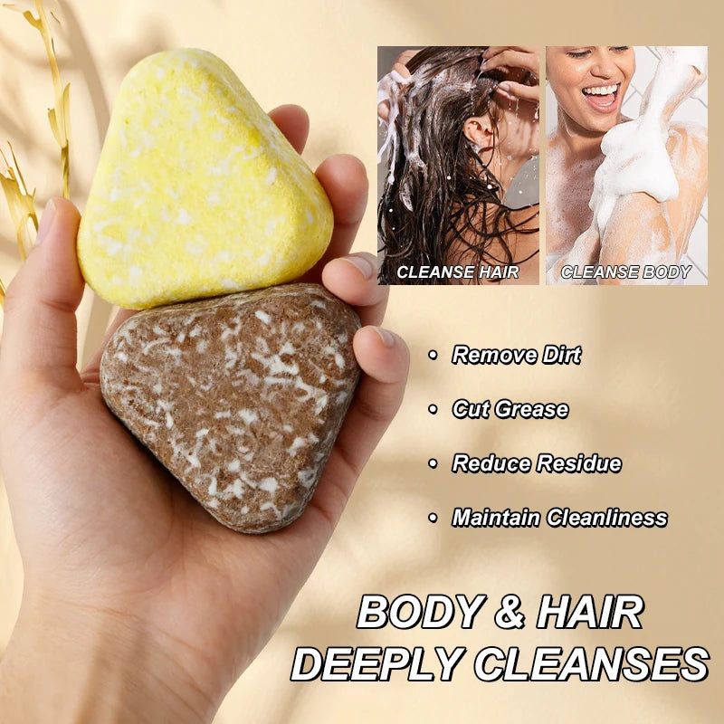 2-in-1 Fragrance Soap Shampoo Body Wash Bar Natural Mild Cleansing Qme