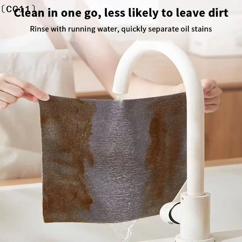 Tear-off Cleaning Cloth Roll Durable Reusable Dish Towel Kitchen Qme