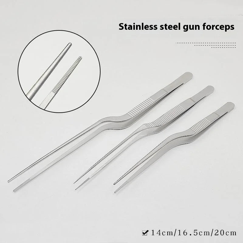 Stainless Steel Gun Forceps Cleaning Ear Nose Throat Elbow Cross Qme